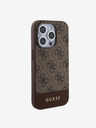 Guess Guess PU 4G Stripe MagSafe Zadní Kryt pro iPhone 15 Pro Brown