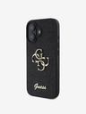 Guess Guess PU Fixed Glitter 4G Metal Logo Zadní Kryt pro iPhone 16 Black