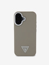 Guess Guess PU Grained Triangle Logo Zadní Kryt pro iPhone 16 Brown