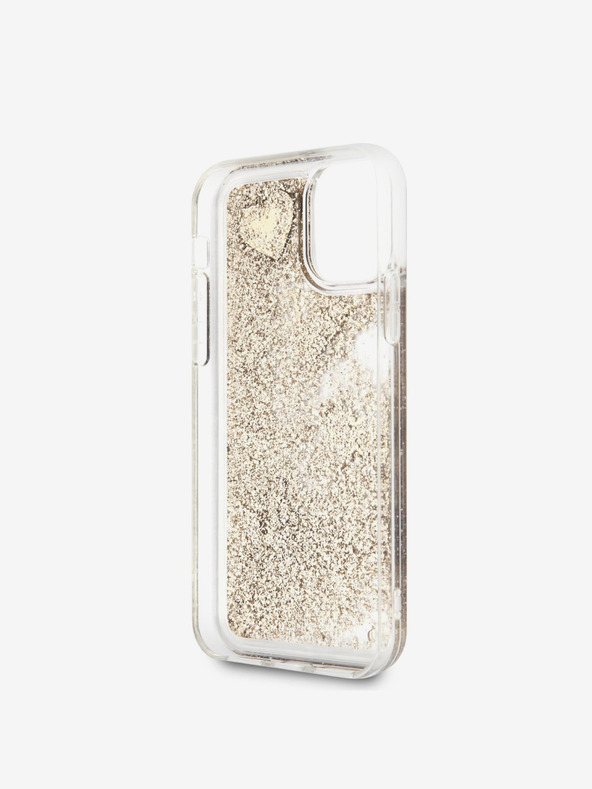 Guess Glitter Hearts Zadní Kryt pro iPhone 11 Gold Obal na telefon