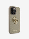 Guess Guess PU Perforated 4G Glitter Metal Logo Zadní Kryt pro iPhone 15 Pro Gold