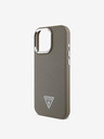 Guess Guess PU Grained Triangle Logo Zadní Kryt pro iPhone 16 Pro Brown