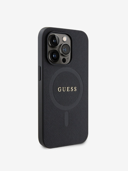 Guess PU Saffiano MagSafe Zadní Kryt pro iPhone 15 Pro Max Black Obal na telefon