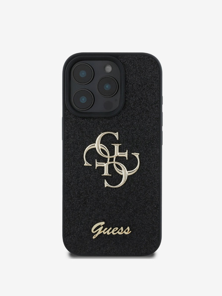 Guess Guess PU Fixed Glitter 4G Metal Logo Zadní Kryt pro iPhone 16 Pro Black