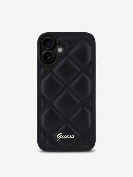 Guess Guess PU Leather Quilted Zadní Kryt pro iPhone 16 Plus Black