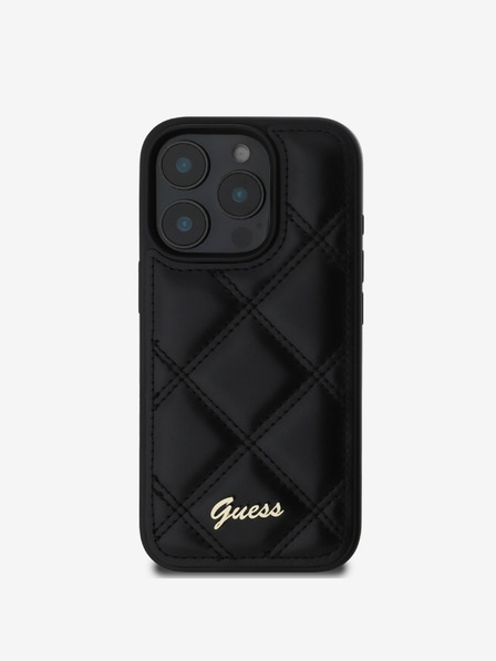 Guess Guess PU Leather Quilted Zadní Kryt pro iPhone 16 Pro Max Black