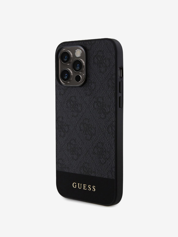 Guess Guess PU 4G Stripe MagSafe Zadní Kryt pro iPhone 15 Pro Black