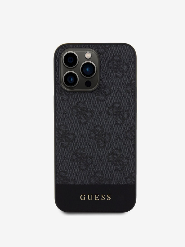Guess Guess PU 4G Stripe MagSafe Zadní Kryt pro iPhone 15 Pro Black