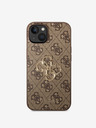Guess Guess PU 4G Metal Logo Zadní Kryt pro iPhone 14 Brown