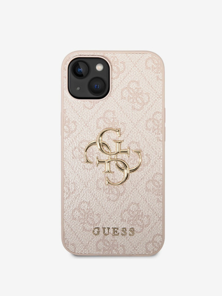 Guess Guess PU 4G Metal Logo Zadní Kryt pro iPhone 14 Pink