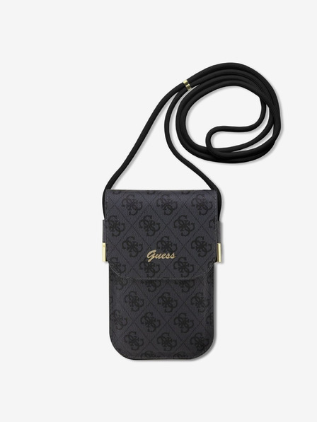 Guess Guess PU 4G Metal Logo Script Taška na Telefon Black
