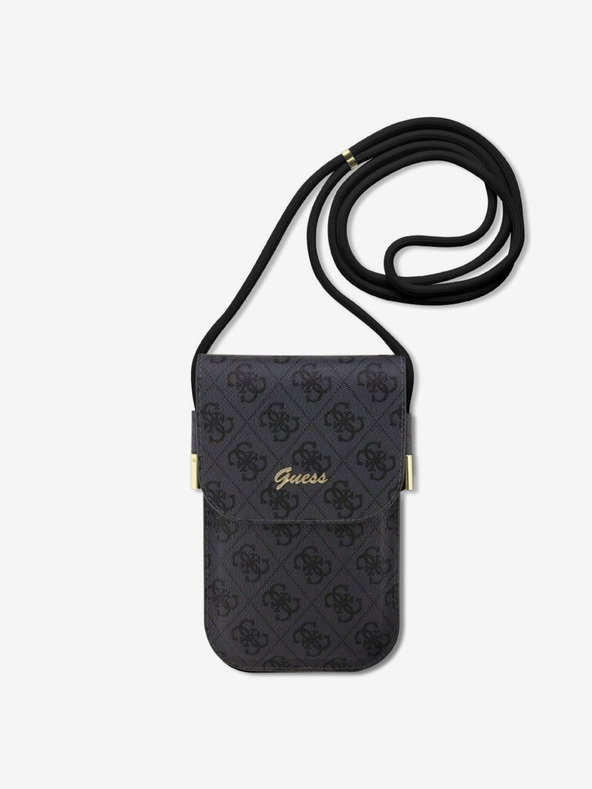 Guess Guess PU 4G Metal Logo Script Taška na Telefon Black