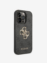 Guess Guess PU 4G Metal Logo Zadní Kryt pro iPhone 15 Pro Grey