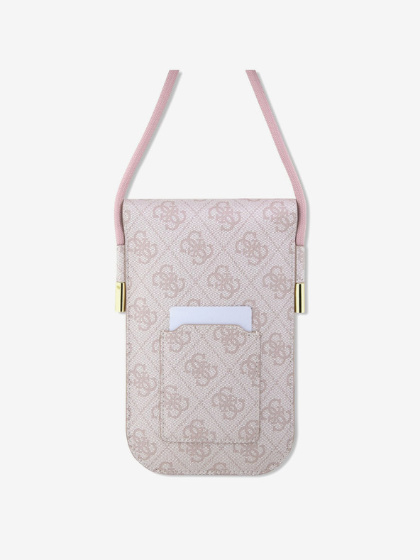 Guess Guess PU 4G Metal Logo Script Taška na Telefon Pink