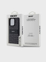 DKNY PU Leather Repeat Pattern Tonal Stripe Zadní Kryt pro iPhone 15 Pro Black DKNY