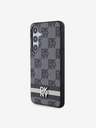DKNY PU Leather Checkered Pattern and Stripe Zadní Kryt pro Samsung Galaxy S24 Black DKNY