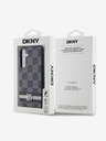 DKNY PU Leather Checkered Pattern and Stripe Zadní Kryt pro Samsung Galaxy S24 Black DKNY