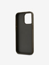 DKNY PU Leather Stack Logo Wrist Strap Zadní Kryt pro iPhone 15 Pro Max Brown DKNY