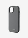 DKNY PU Leather Silver Metal Logo Magsafe Zadní Kryt pro iPhone 13 Grey DKNY