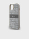 DKNY PU Leather Repeat Pattern Tonal Stripe Zadní Kryt pro iPhone 14 Beige DKNY