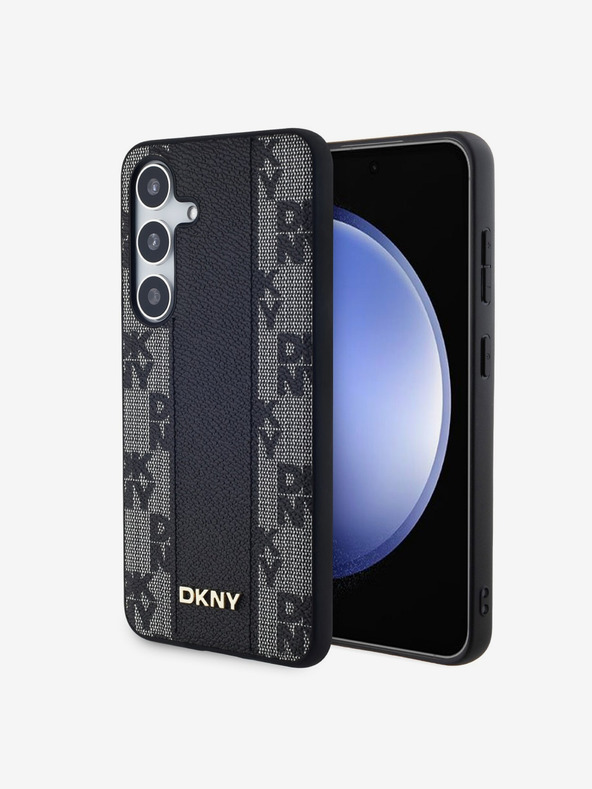 DKNY PU Leather Checkered Pattern Magsafe Zadní Kryt pro Samsung Galaxy S24 Black DKNY