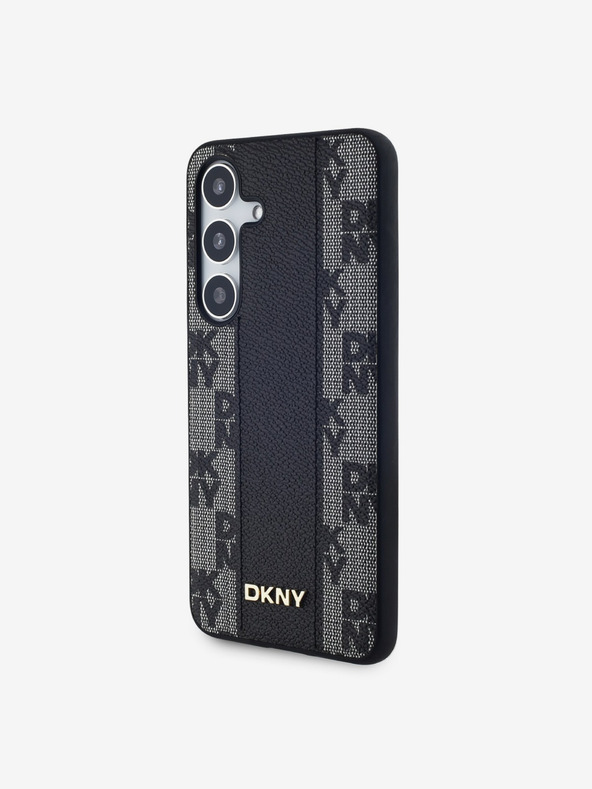 DKNY PU Leather Checkered Pattern Magsafe Zadní Kryt pro Samsung Galaxy S24 Black DKNY