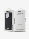 DKNY PU Leather Silver Metal Logo Magsafe Zadní Kryt pro iPhone 15 Pro Max Black DKNY