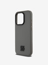 DKNY PU Leather Stack Logo Magsafe Zadní Kryt pro iPhone 15 Pro Max Grey DKNY