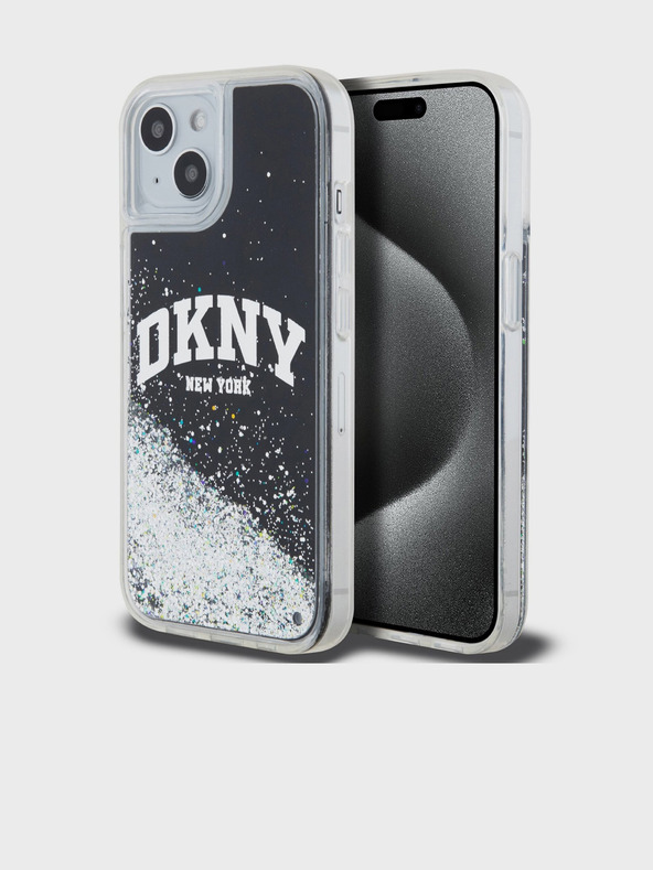 DKNY Liquid Glitter Arch Logo Zadní Kryt pro iPhone 11 Black DKNY