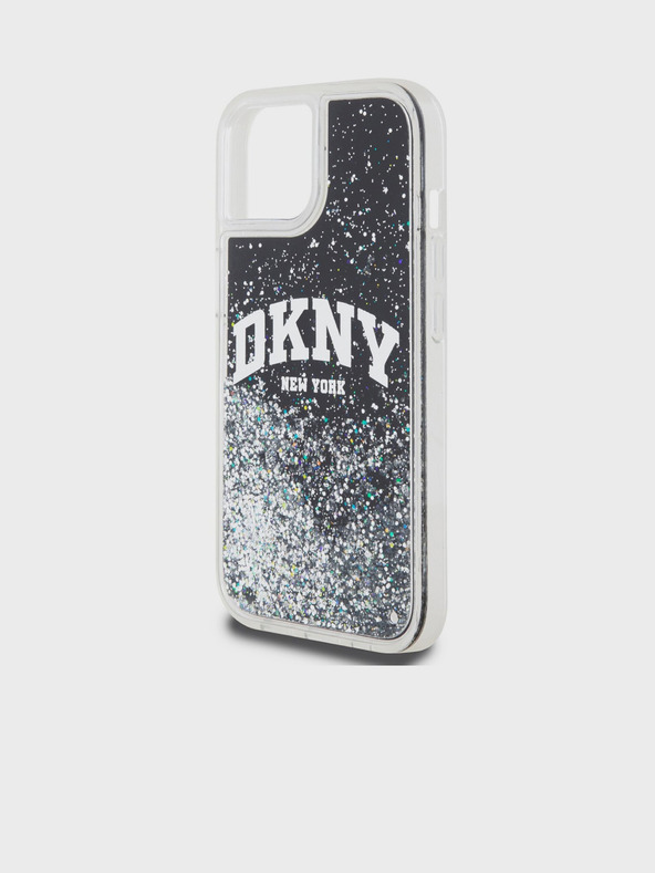 DKNY Liquid Glitter Arch Logo Zadní Kryt pro iPhone 11 Black DKNY
