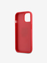 DKNY PU Leather Stack Logo Wrist Strap Zadní Kryt pro iPhone 14 Red DKNY