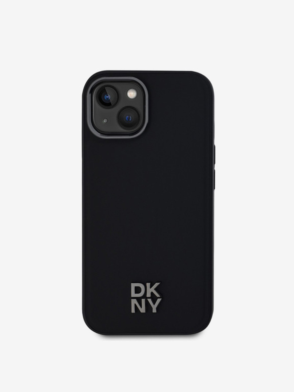DKNY PU Leather Stack Logo Magsafe Zadní Kryt pro iPhone 15 Black DKNY