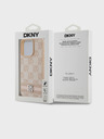 DKNY PU Leather Checkered Pattern and Stripe Zadní Kryt pro iPhone 13 Pro Max Pink DKNY