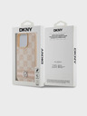 DKNY PU Leather Checkered Pattern and Stripe Zadní Kryt pro iPhone 15 Pro Max Pink DKNY