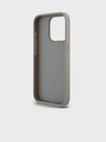 DKNY PU Leather Repeat Pattern Tonal Stripe Zadní Kryt pro iPhone 14 Pro Beige DKNY