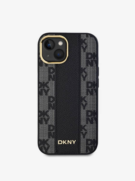 DKNY PU Leather Checkered Pattern Magsafe Zadní Kryt pro iPhone 15 Black DKNY