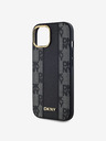 DKNY PU Leather Checkered Pattern Magsafe Zadní Kryt pro iPhone 15 Black DKNY