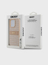 DKNY PU Leather Repeat Pattern Tonal Stripe Zadní Kryt pro iPhone 14 Pro Pink DKNY