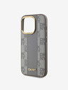 DKNY PU Leather Checkered Pattern Magsafe Zadní Kryt pro iPhone 15 Pro Max Beige DKNY