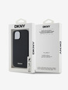 DKNY PU Leather Silver Metal Logo Magsafe Zadní Kryt pro iPhone 14 Black DKNY