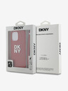 DKNY PU Leather Stack Logo Wrist Strap Zadní Kryt pro iPhone 14 Pro Red DKNY