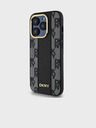 DKNY PU Leather Checkered Pattern Magsafe Zadní Kryt pro iPhone 15 Pro Black DKNY