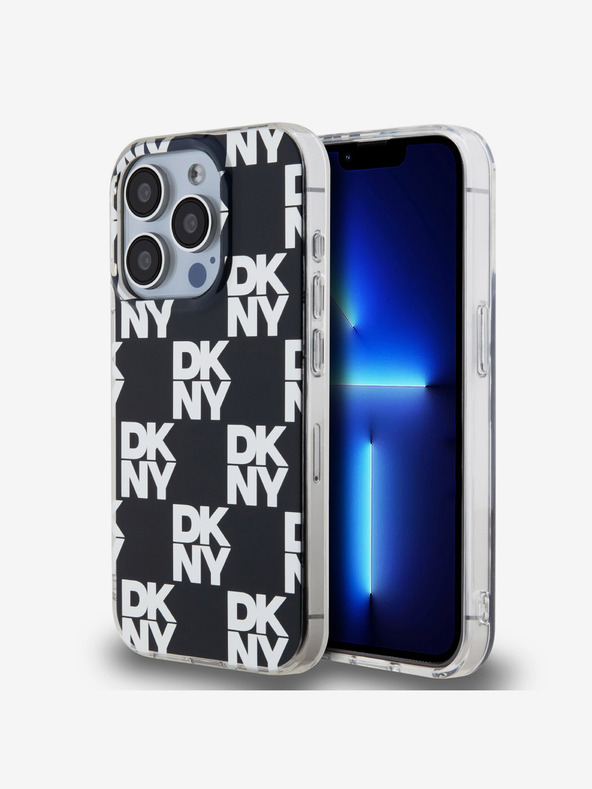 DKNY PC/TPU Checkered Pattern Zadní Kryt pro iPhone 14 Pro Black DKNY