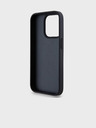 DKNY PU Leather Repeat Pattern Tonal Stripe Zadní Kryt pro iPhone 14 Pro Max Black DKNY