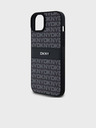 DKNY PU Leather Repeat Pattern Tonal Stripe Zadní Kryt pro iPhone 15 Plus Black DKNY