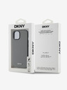 DKNY PU Leather Silver Metal Logo Magsafe Zadní Kryt pro iPhone 14 Grey DKNY