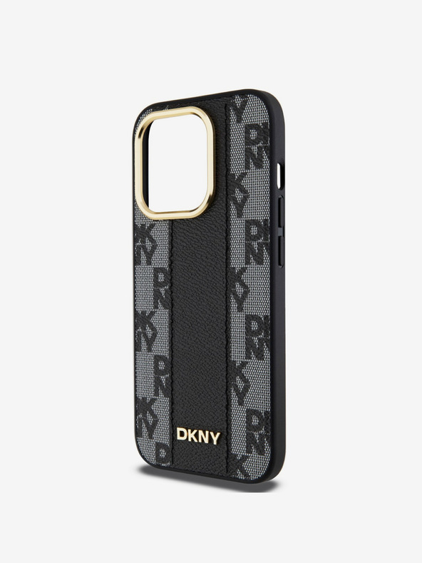 DKNY PU Leather Checkered Pattern Magsafe Zadní Kryt pro iPhone 15 Pro Max Black DKNY