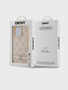DKNY PU Leather Checkered Pattern and Stripe Zadní Kryt pro iPhone 14 Pro Pink DKNY