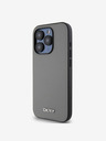DKNY PU Leather Silver Metal Logo Magsafe Zadní Kryt pro iPhone 14 Pro Max Grey DKNY