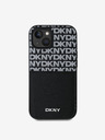DKNY PU Leather Repeat Pattern Card Pocket Zadní Kryt pro iPhone 15 Black DKNY